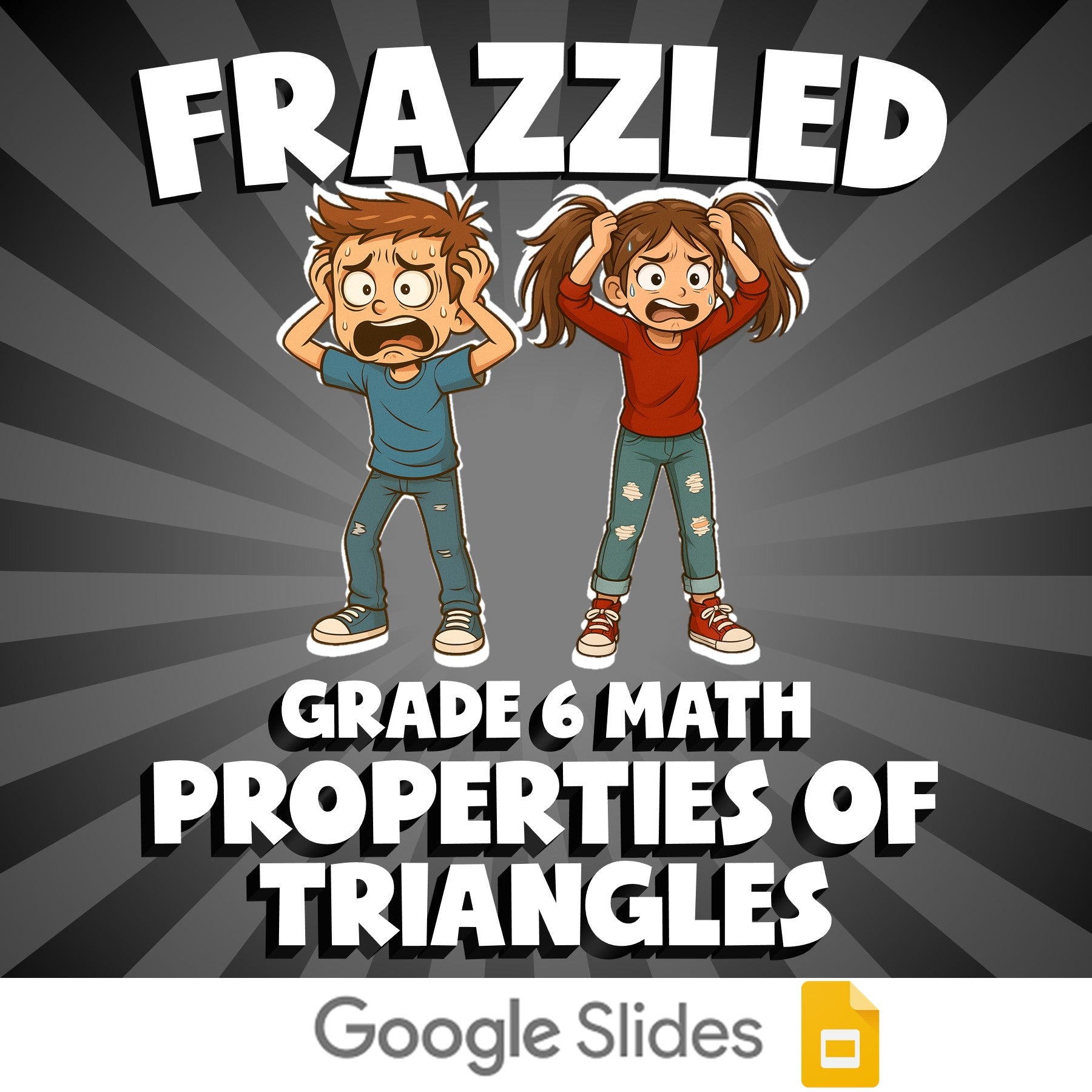 Properties of Triangles FRAZZLED Math Game - No Prep Grade 6 Review Activity