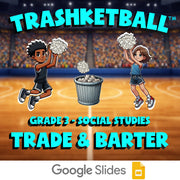 Trade & Barter TRASHKETBALL Socials Game - No Prep Grade 3 Review Activity