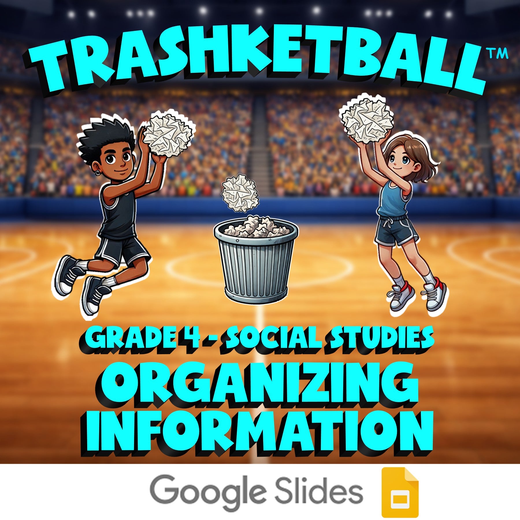 Organizing Information TRASHKETBALL Socials Game - No Prep Grade 4 Review