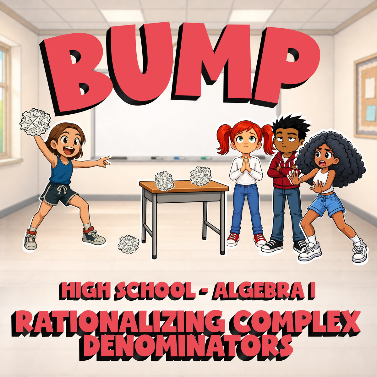 Rationalizing Complex Denominators BUMP Math Game - No Prep Algebra 1 Review