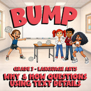 Why & How Questions Using Text Details BUMP ELA Game - No Prep Grade 3 Review
