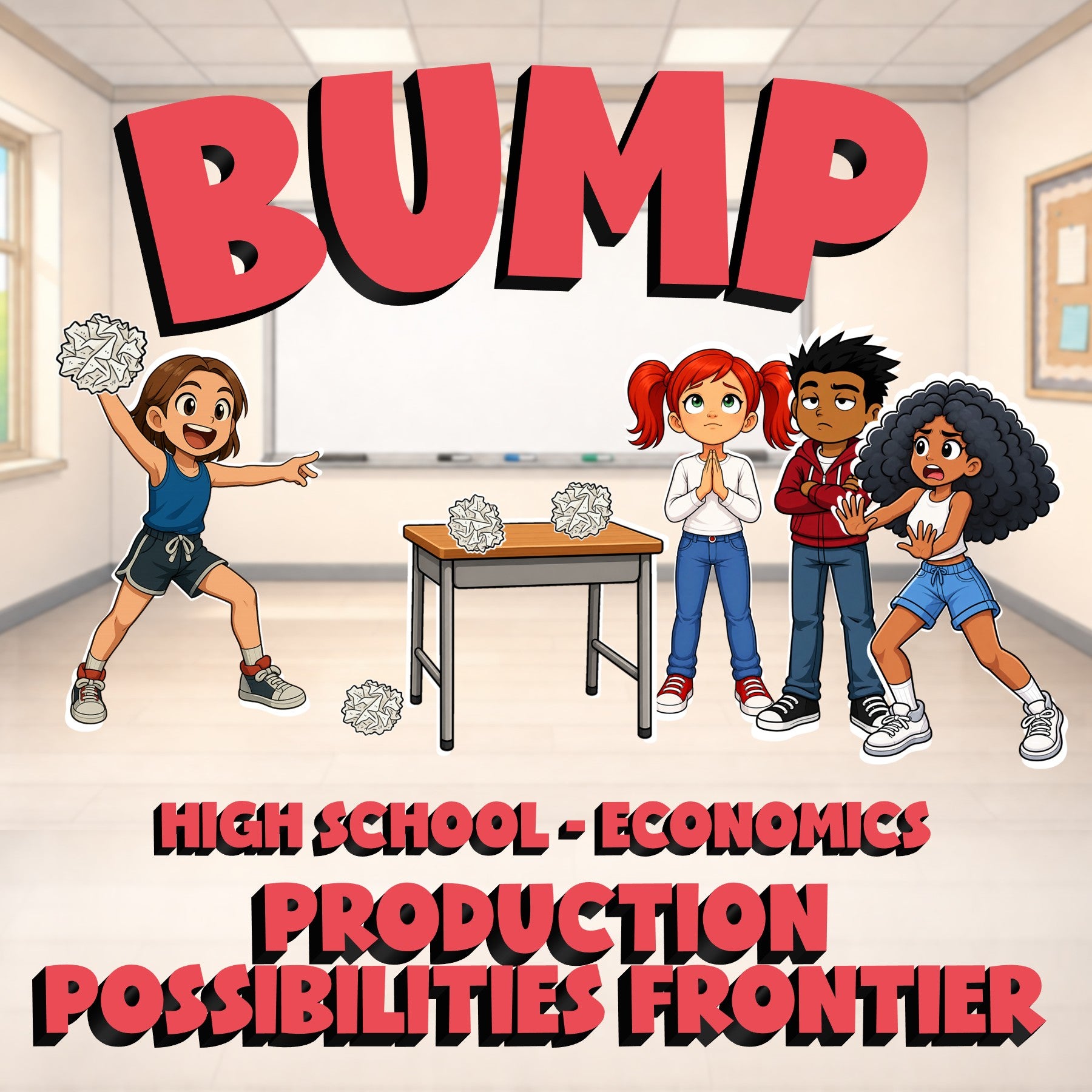 Production Possibilities Frontier BUMP Economics Game - No Prep Review Activity