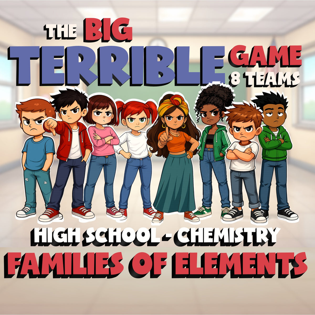 Families of Elements BIG TERRIBLE GAME - No Prep Chemistry Science Review