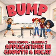 Applications in Growth & Decay BUMP Math Game - No Prep Algebra 2 Review
