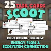 Energy Flow & Ecosystem Connection SCOOT TASK CARDS Science Game - Biology