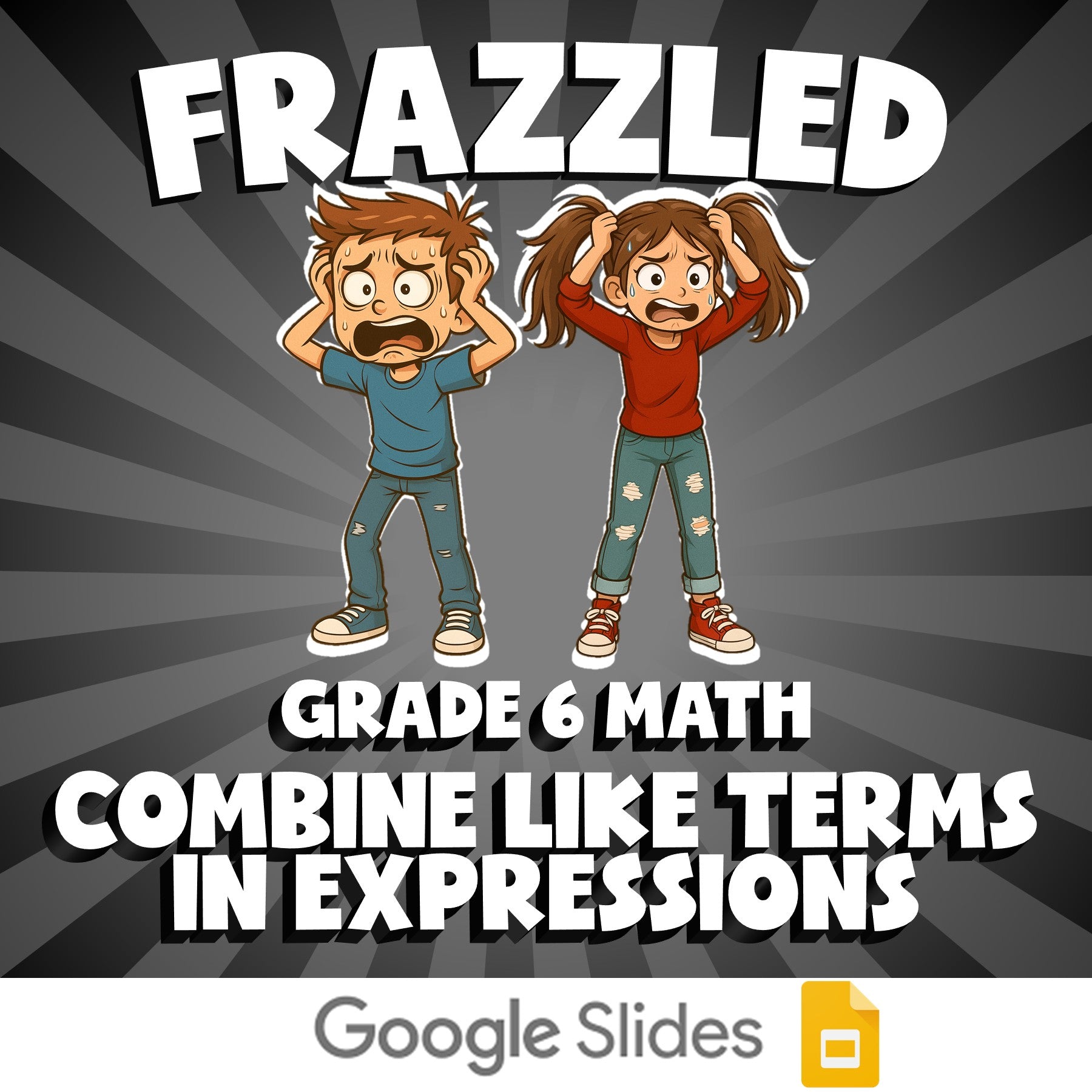 Combine Like Terms in Expressions FRAZZLED Math Game - No Prep Grade 6 Review