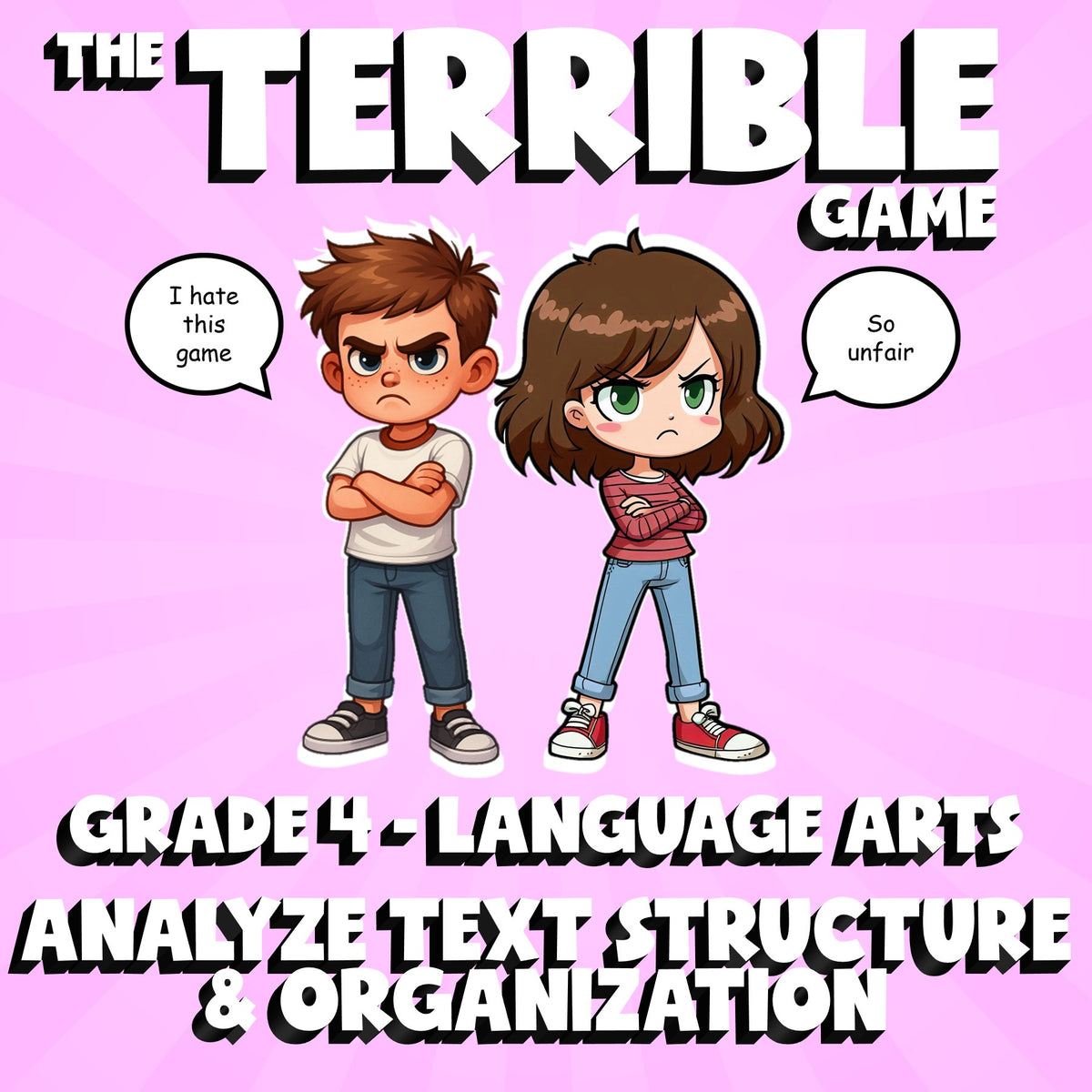 Analyze Text Structure & Organization THE TERRIBLE GAME - Grade 4 ELA Review