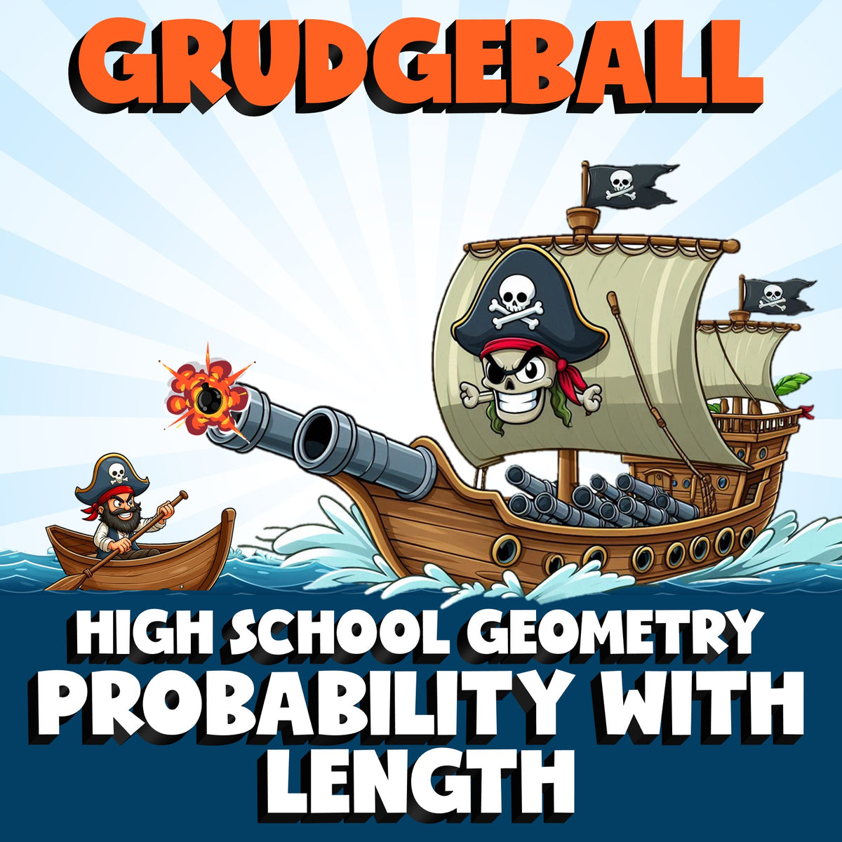 Probability with Length GRUDGEBALL Math Game - No Prep Geometry Review Activity