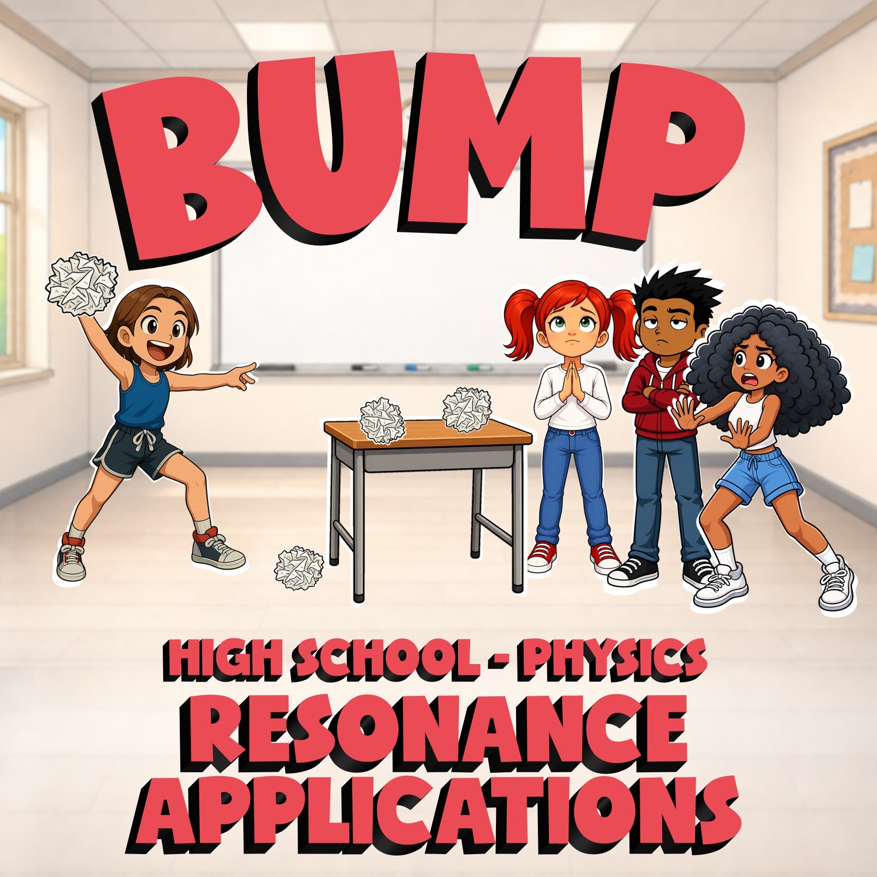 Resonance Applications BUMP Science Game - No Prep Physics Review Activity