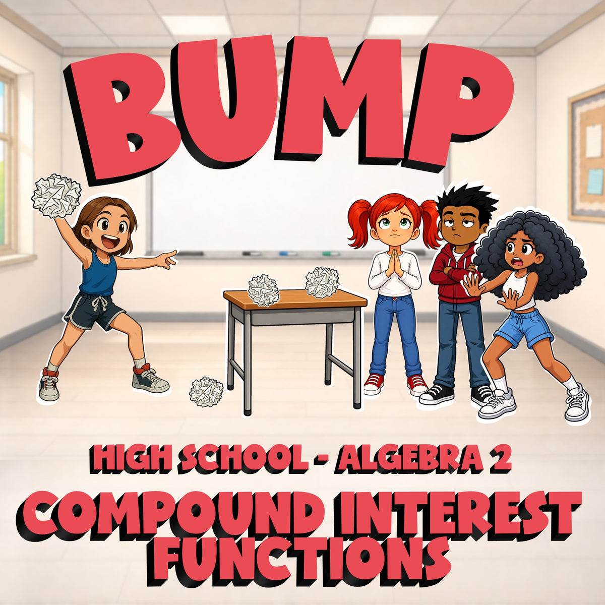 Compound Interest Functions BUMP Math Game - No Prep Algebra 2 Review Activity