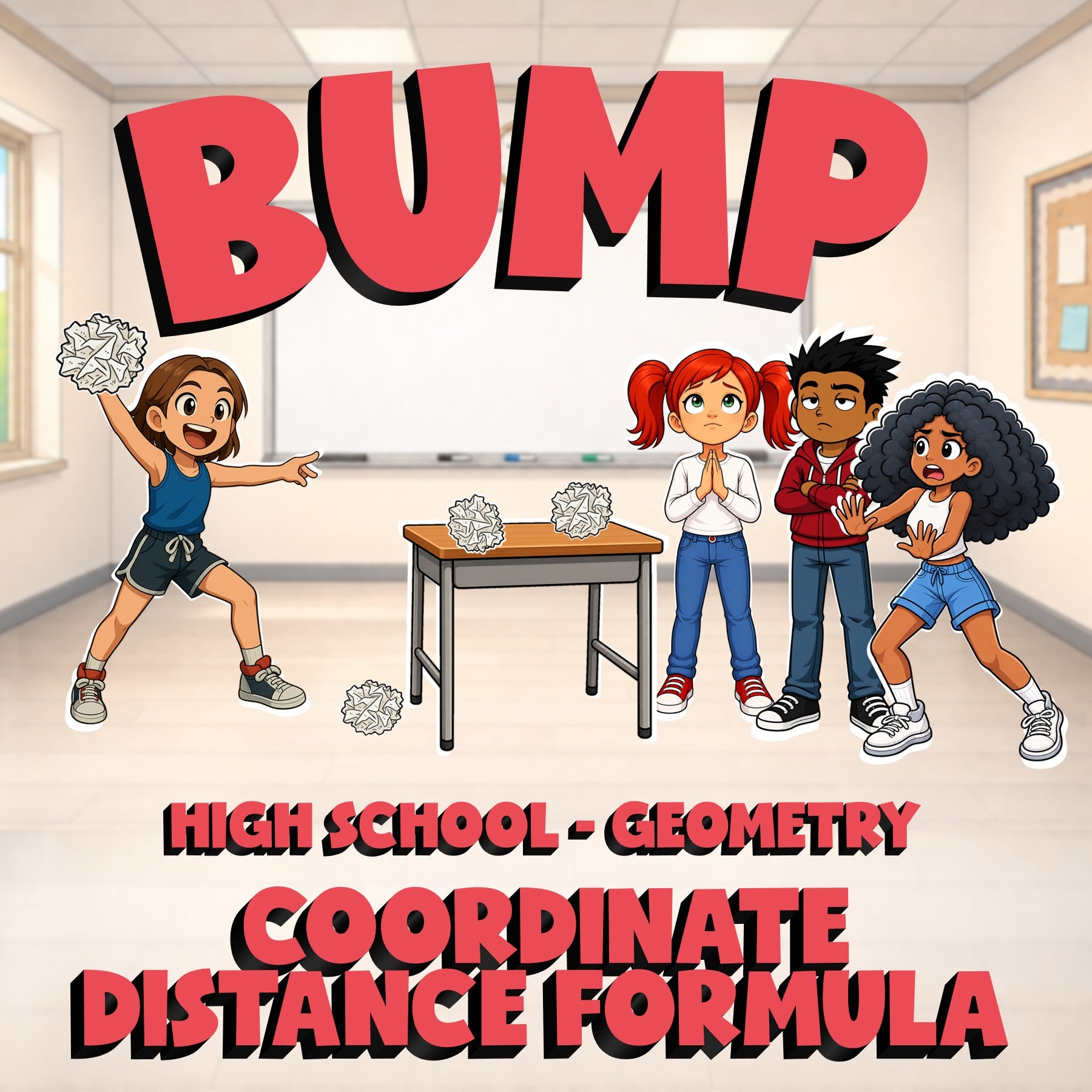 Coordinate Distance Formula BUMP Math Game - No Prep Geometry Review Activity
