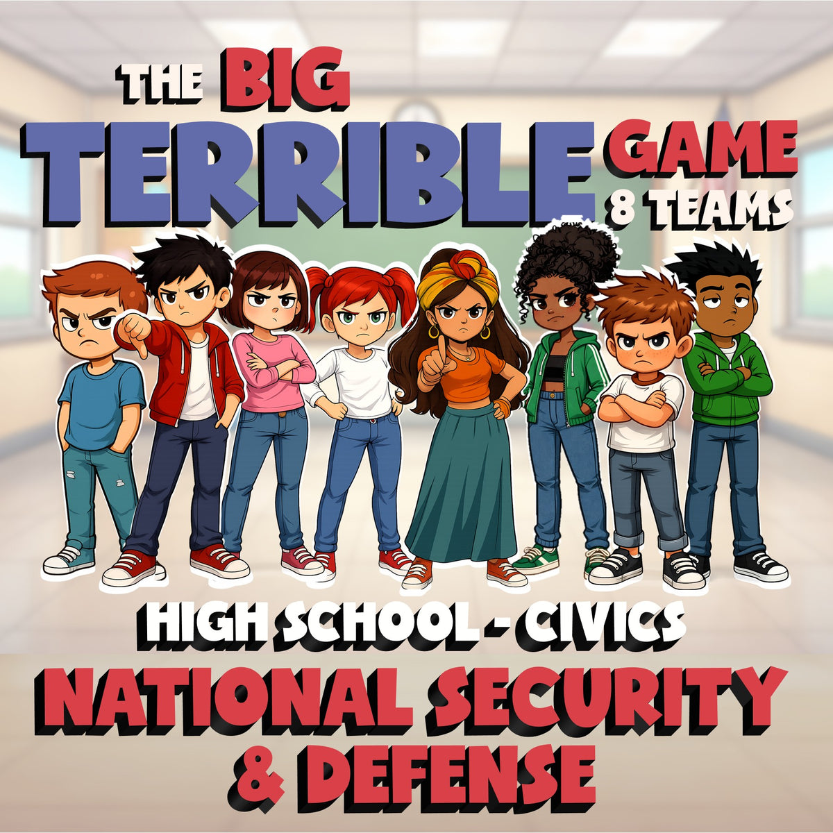 National Security & Defense BIG TERRIBLE GAME - No Prep Civics Review Activity