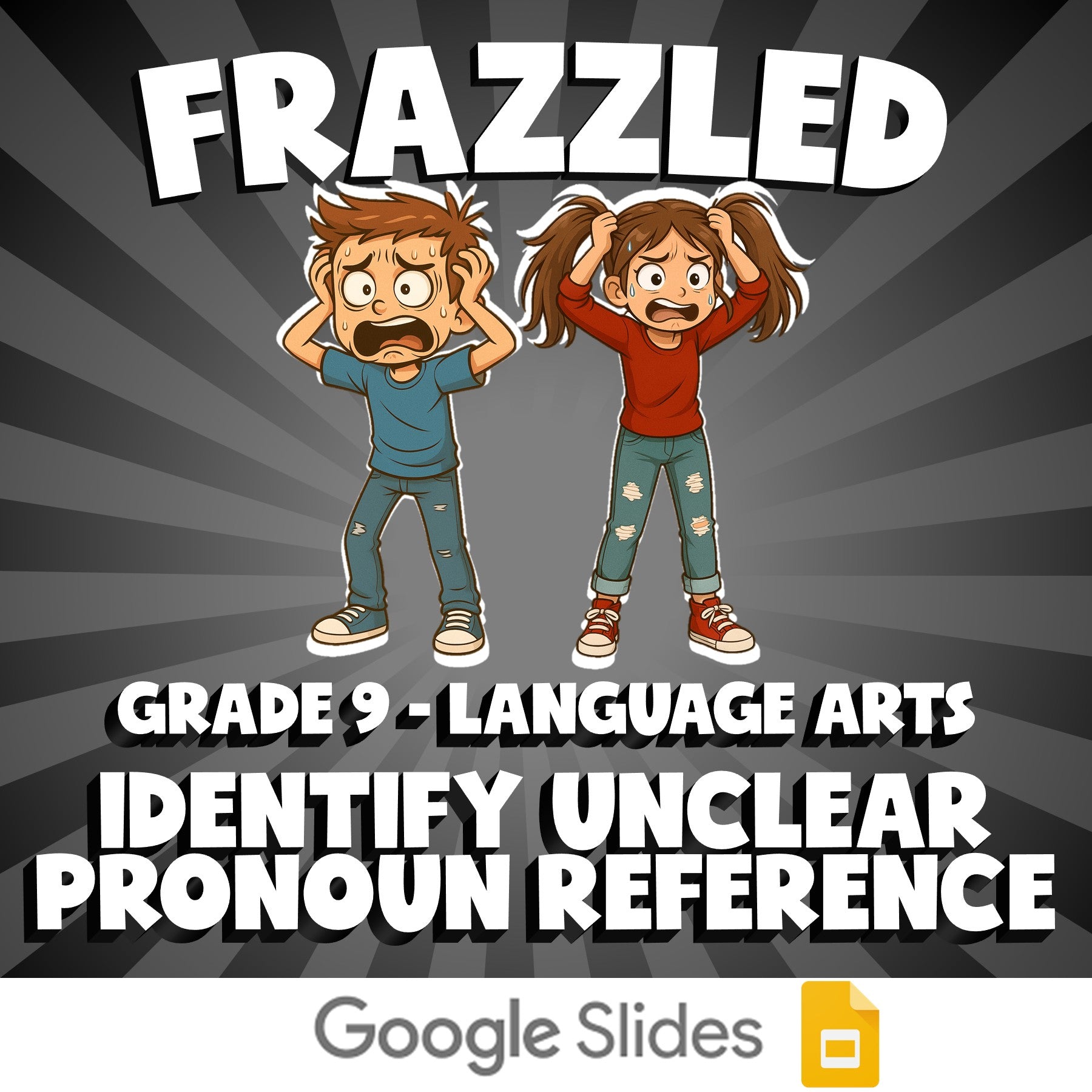 Identify Unclear Pronoun Reference FRAZZLED ELA Game - No Prep Grade 9 Review