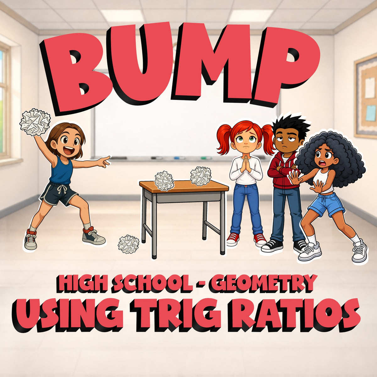 Using Trig Ratios BUMP Math Game - No Prep Geometry Review Activity