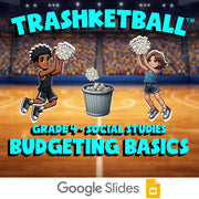 Budgeting Basics TRASHKETBALL Socials Game - No Prep Grade 4 Review Activity