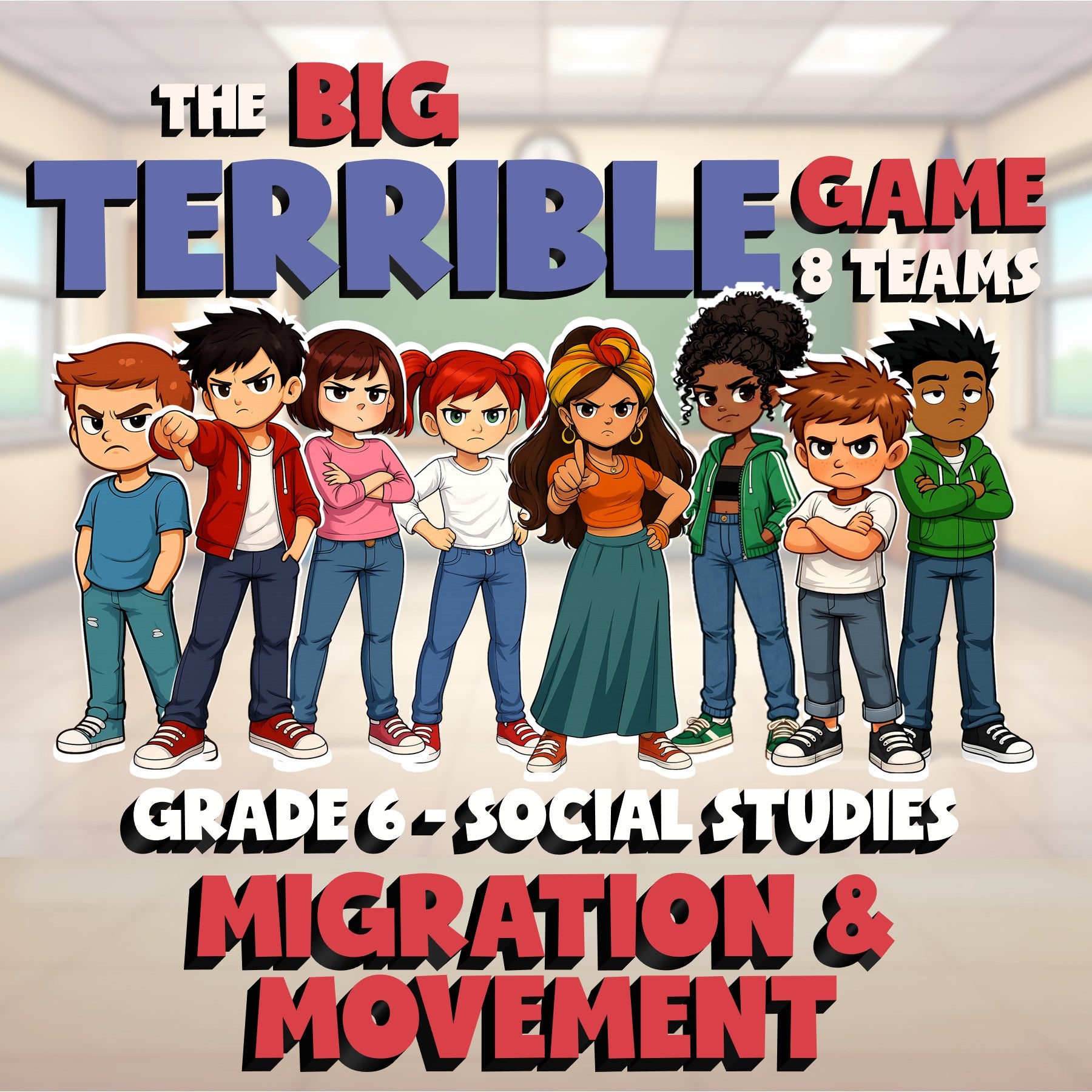 Migration & Movement BIG TERRIBLE GAME - No Prep Grade 6 Socials Review Activity