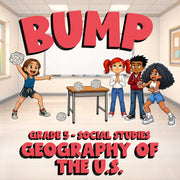 Geography of the U.S. BUMP Socials Game - No Prep Grade 5 Review Activity