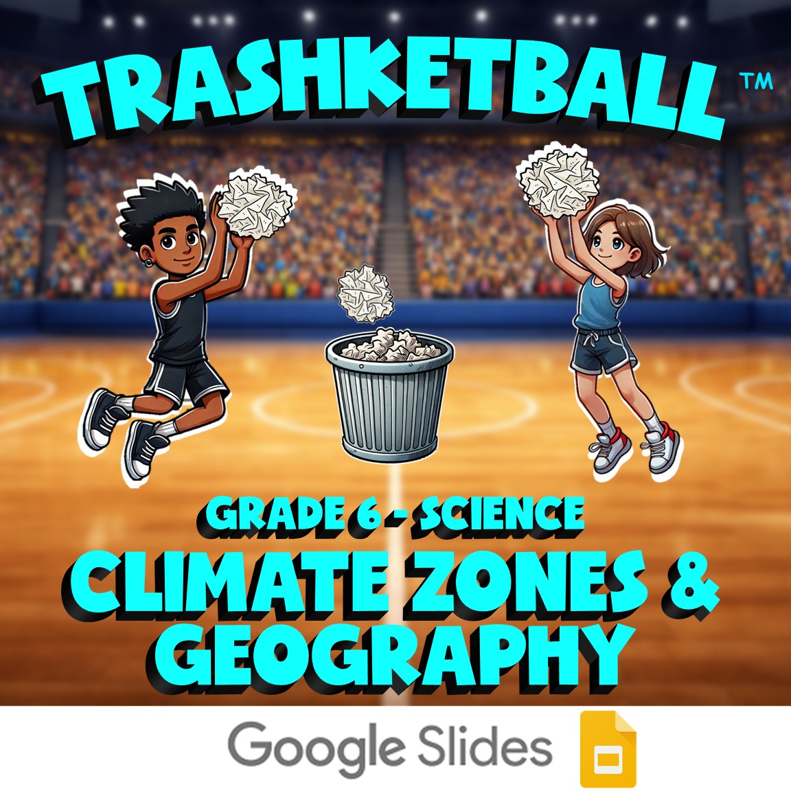 Climate Zones & Geography TRASHKETBALL Science Game - No Prep Grade 6 Review