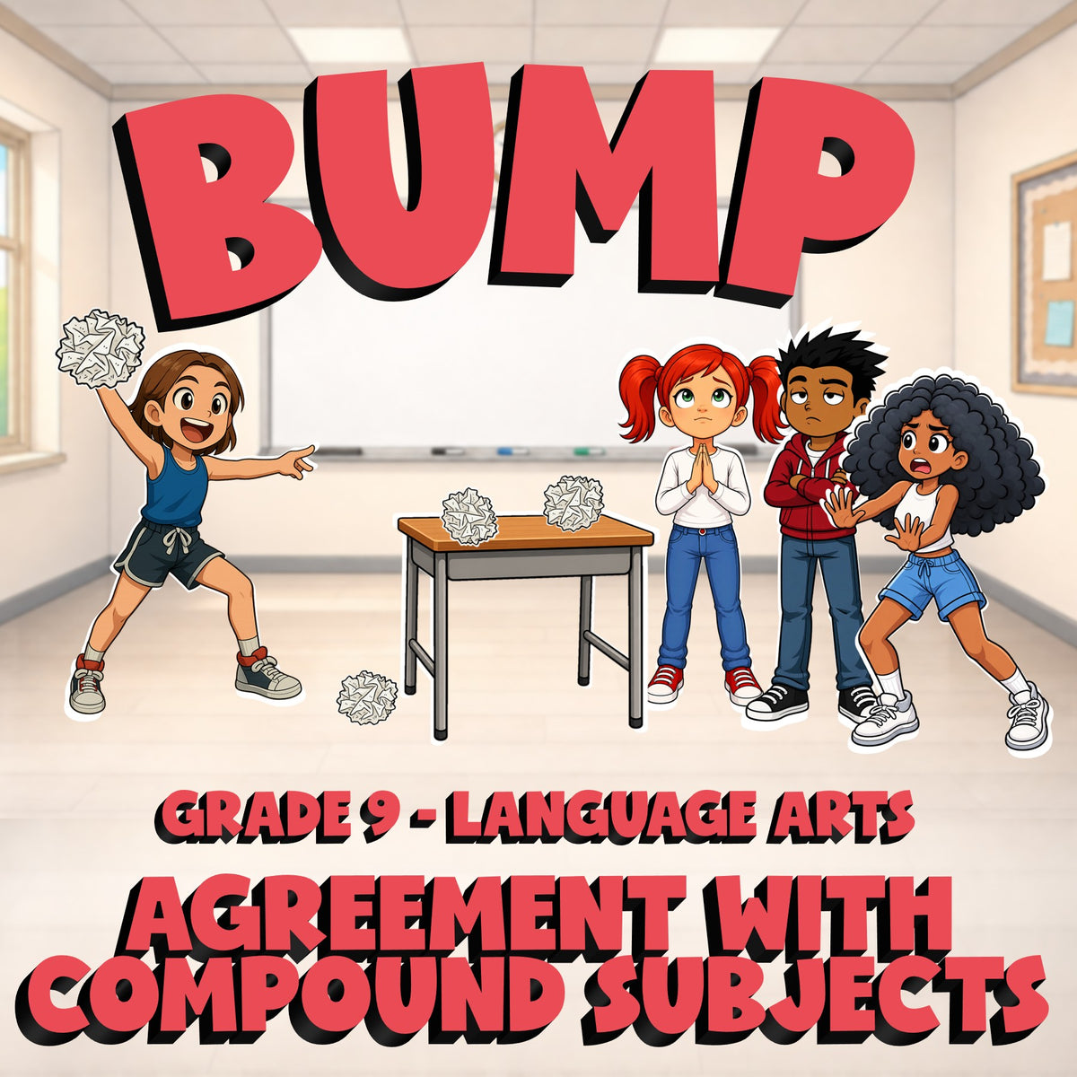 Agreement with Compound Subjects BUMP ELA Game - No Prep Grade 9 Review Activity