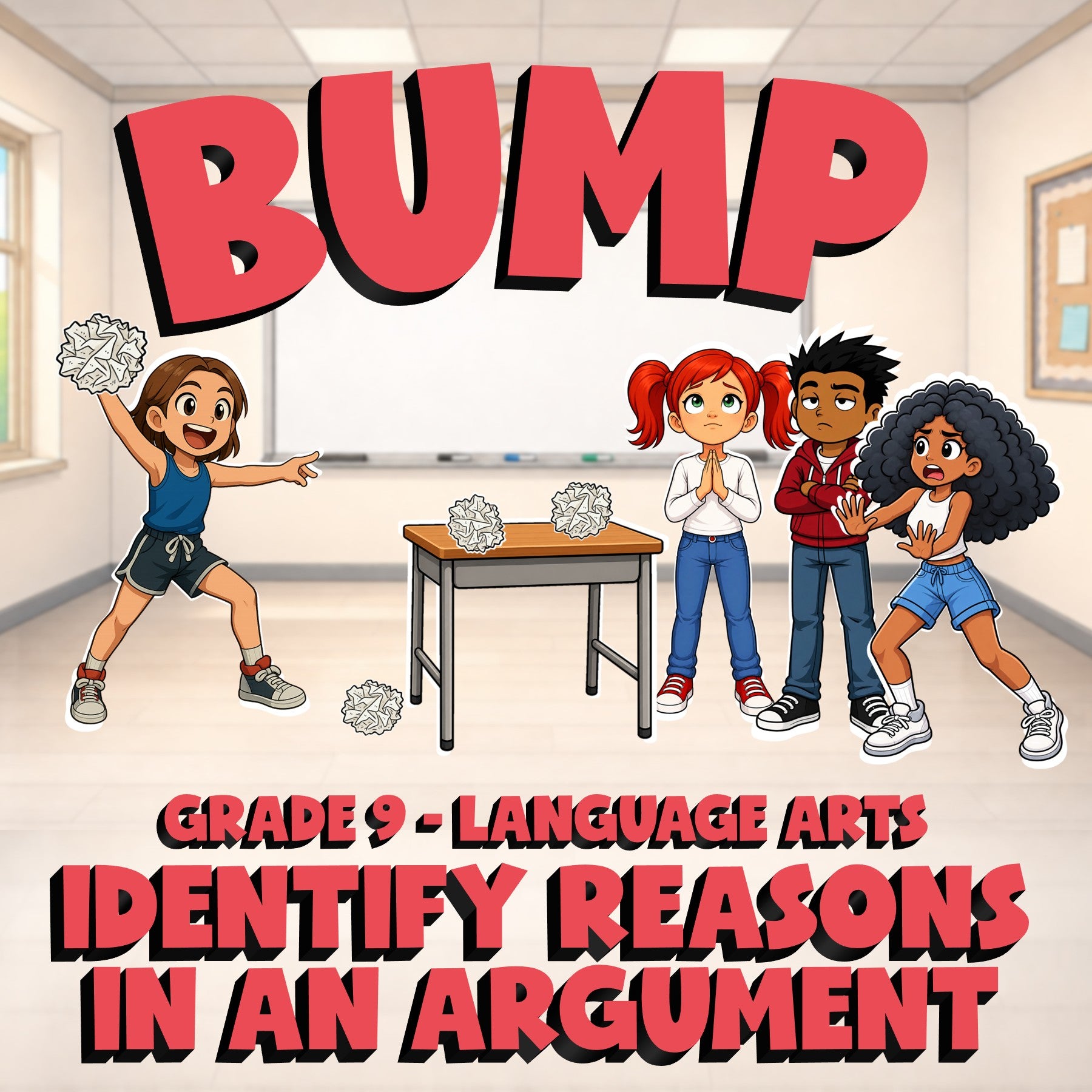 Identify Reasons in an Argument BUMP ELA Game - No Prep Grade 9 Review Activity