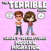Modern Migration THE TERRIBLE GAME - No Prep Grade 5 Socials Review Activity