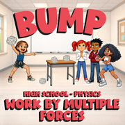 Work by Multiple Forces BUMP Science Game - No Prep Physics Review Activity