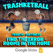 Find the Error - Rooms in the Home TRASHKETBALL French Game - No Prep Exercise