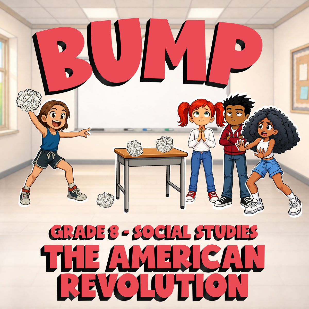 The American Revolution BUMP Socials Game - No Prep Grade 8 Review Activity