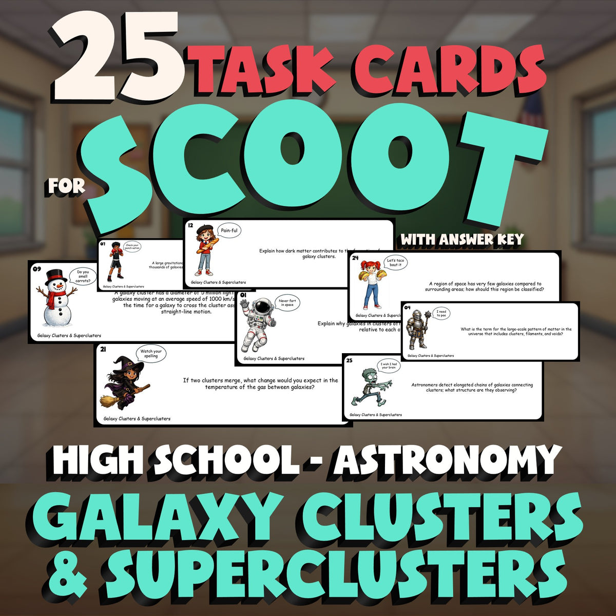 Galaxy Clusters & Superclusters SCOOT TASK CARDS Science Game - Astronomy