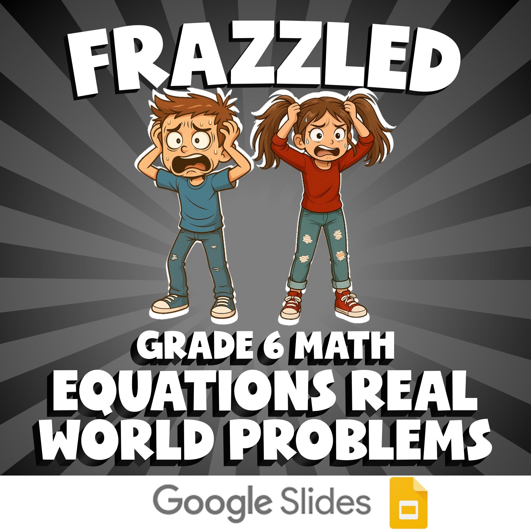 Equations Real World Problems FRAZZLED Math Game - No Prep Grade 6 Review