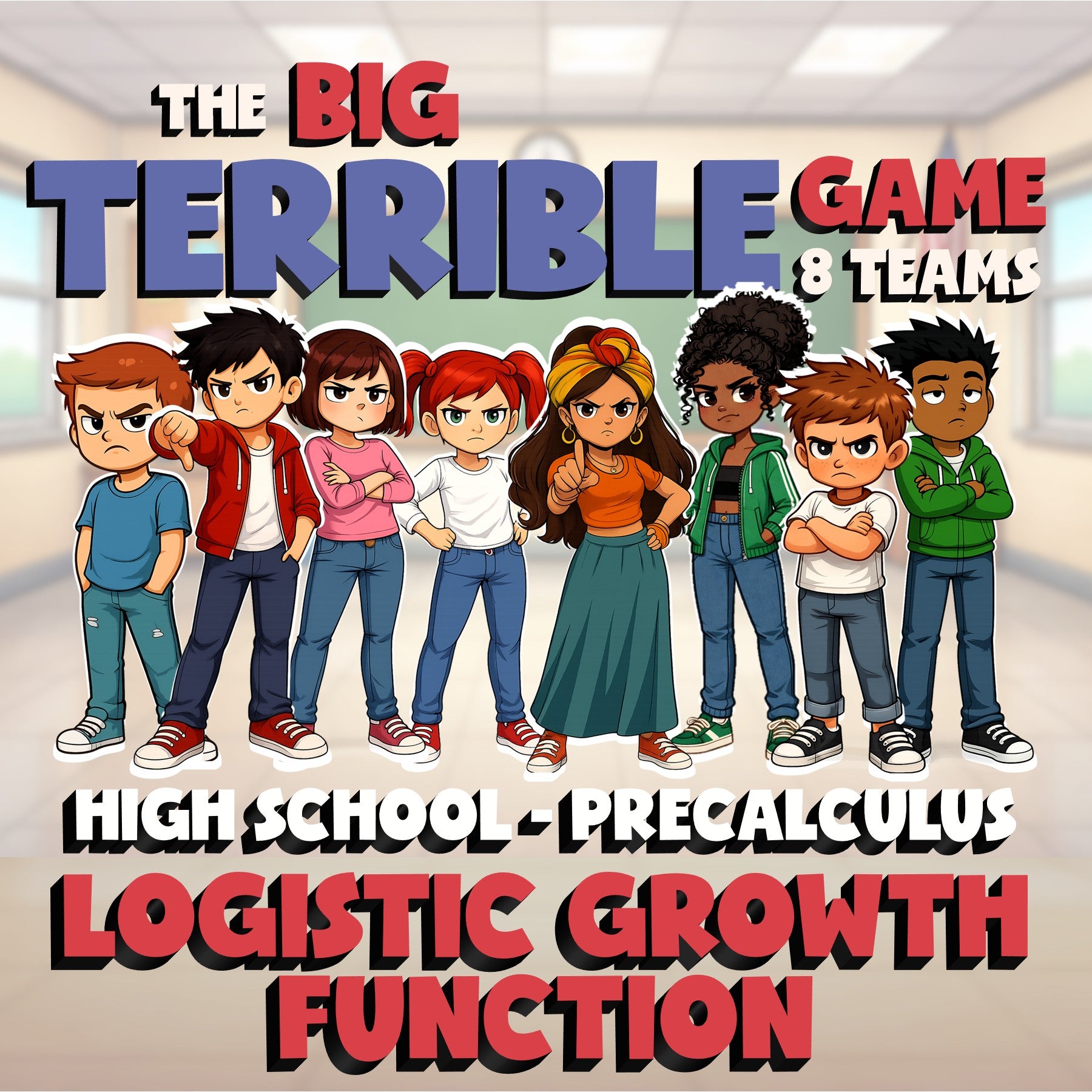 Logistic Growth Function BIG TERRIBLE GAME - No Prep PreCalculus Math Review