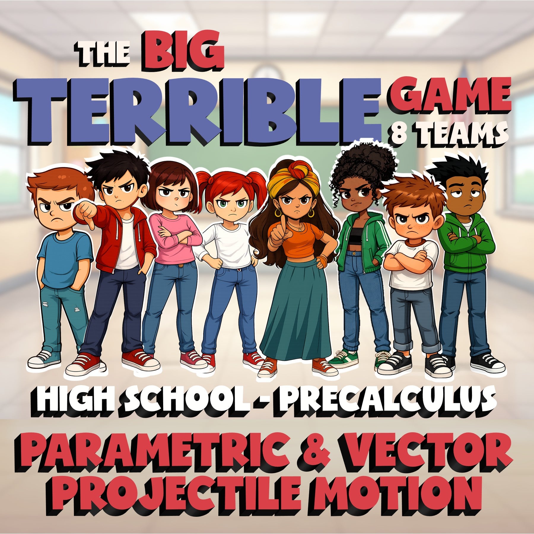 Parametric & Vector Projectile Motion BIG TERRIBLE GAME - PreCalculus Math