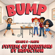 Systems of Equations by Inspection BUMP Math Game - No Prep Grade 8 Review