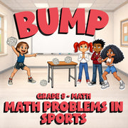 Math Problems in Sports BUMP Math Game - No Prep Grade 8 Review Activity