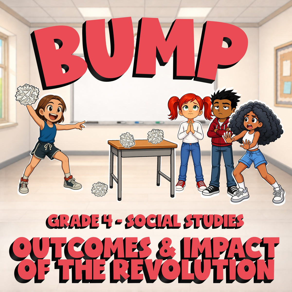 Outcomes & Impact of the Revolution BUMP Socials Game - No Prep Grade 4 Review