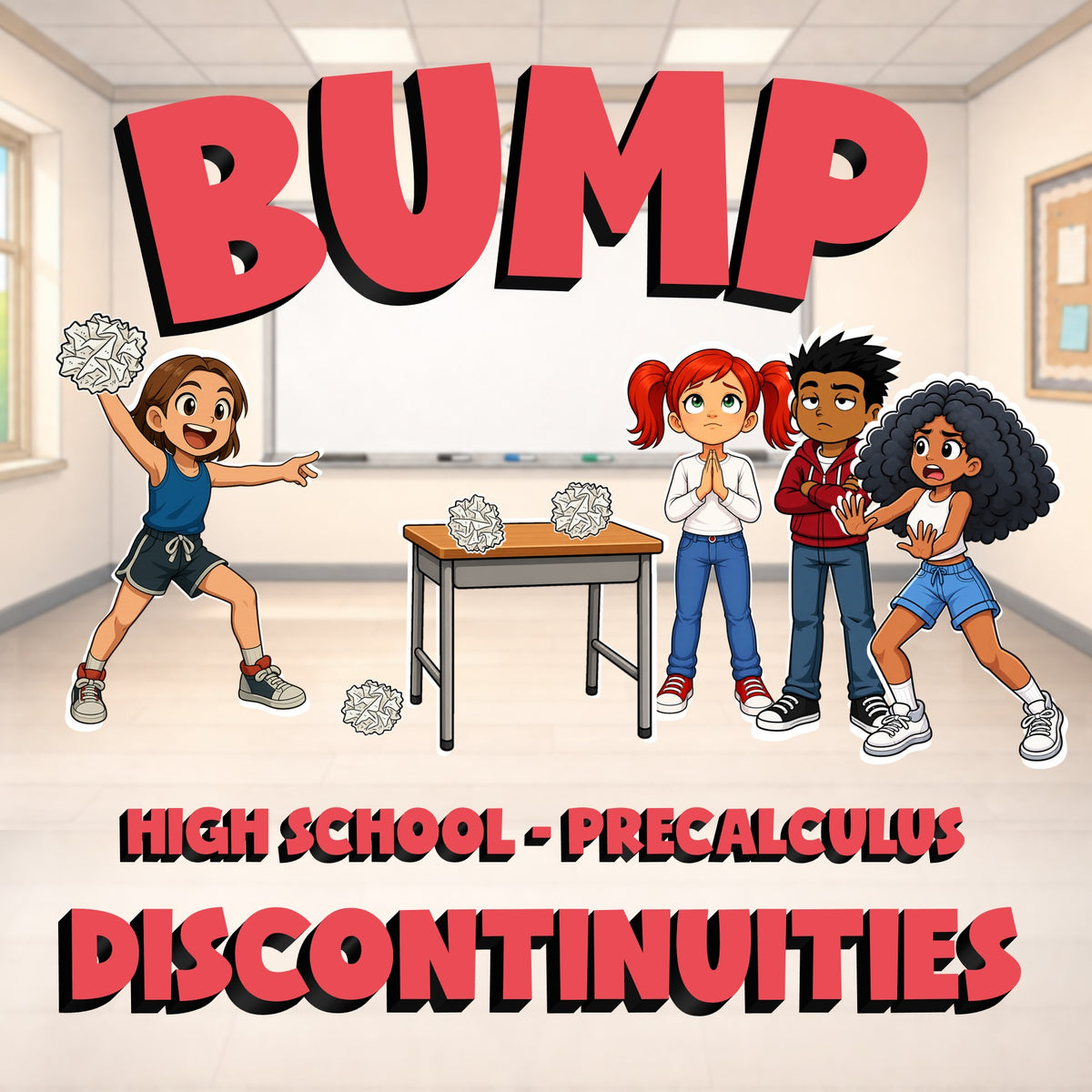 Discontinuities BUMP Math Game - No Prep PreCalculus Review Activity