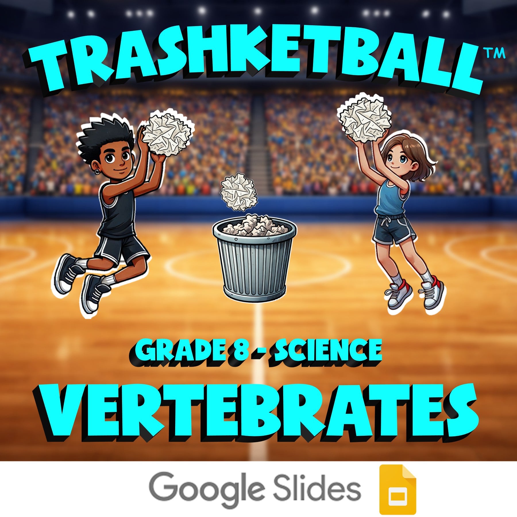 Vertebrates TRASHKETBALL Science Game - No Prep Grade 8 Review Activity