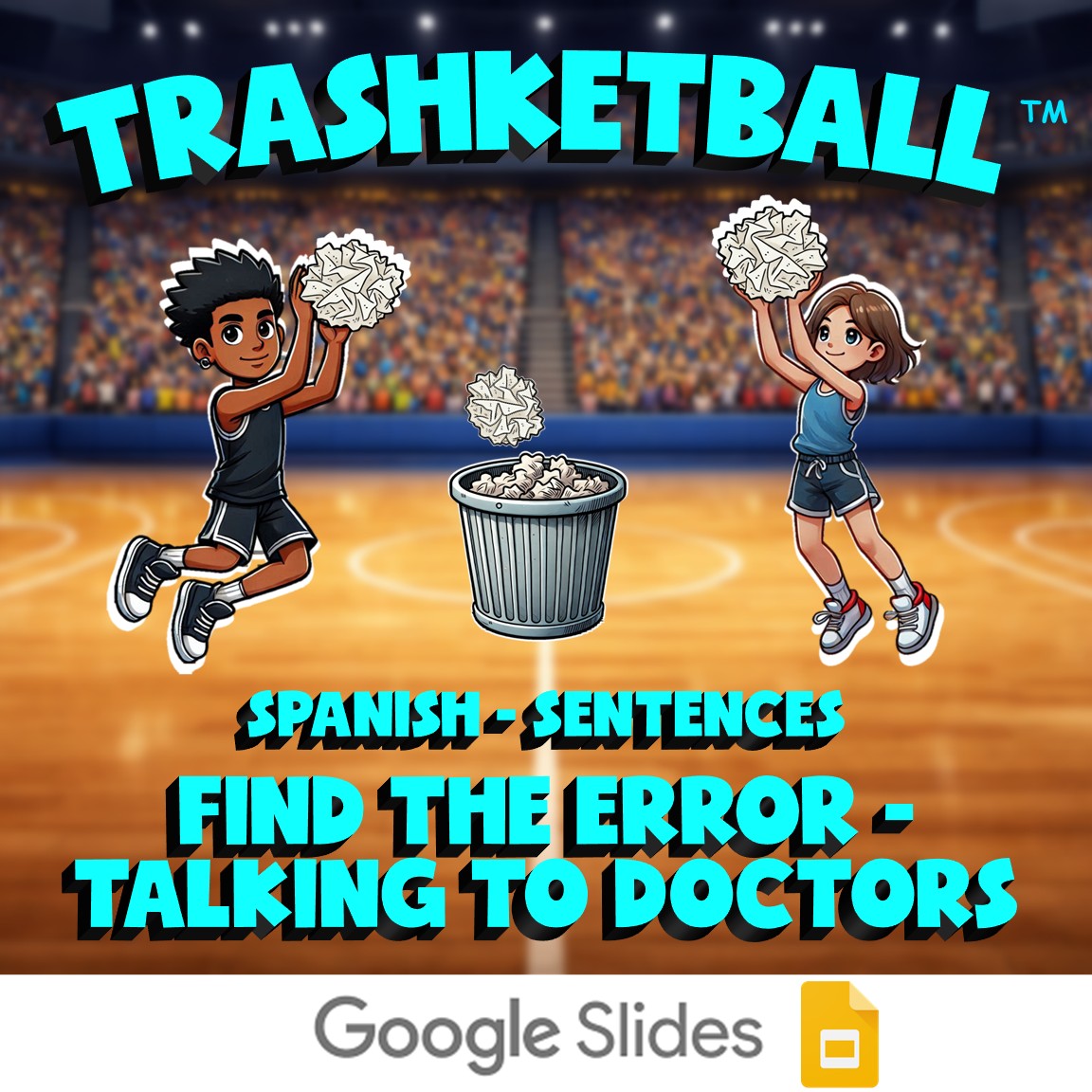 Find the Error - Talking to Doctors TRASHKETBALL Spanish Game - No Prep Exercise