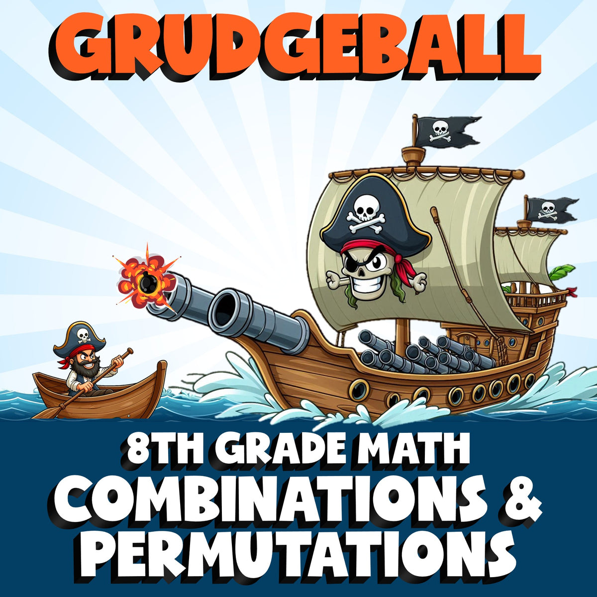 Combinations & Permutations GRUDGEBALL Math Game - No Prep Grade 8 Review