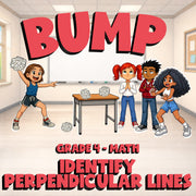 Identify Perpendicular Lines BUMP Math Game - No Prep Grade 4 Review Activity