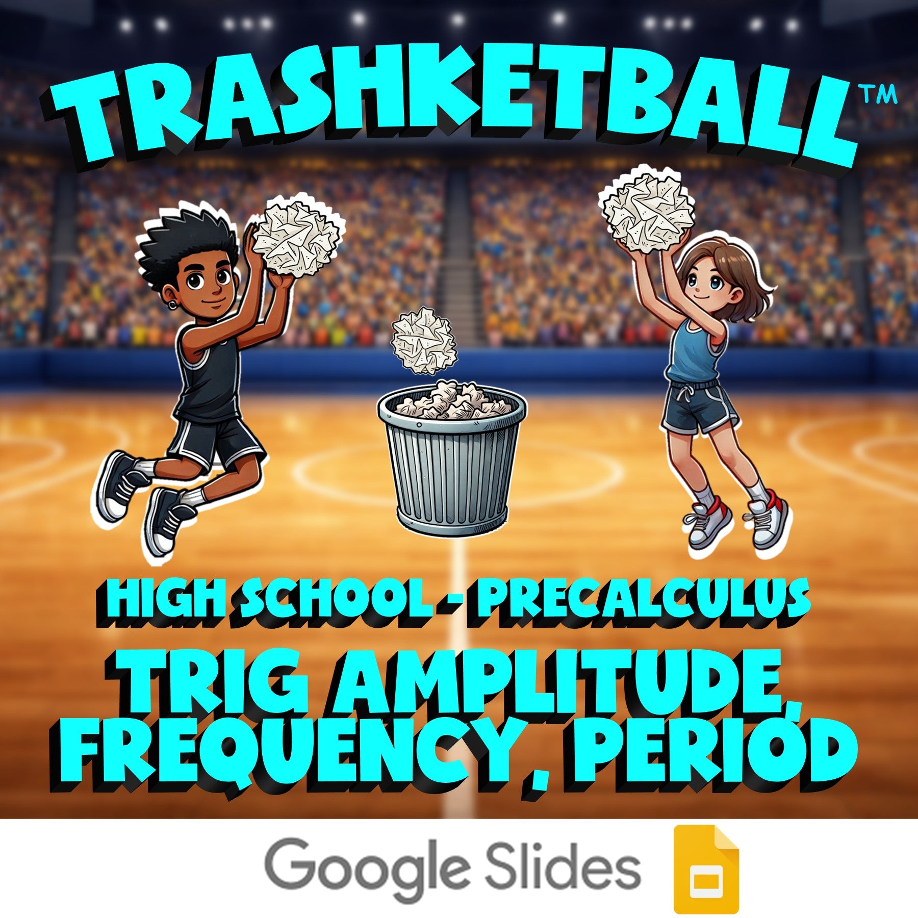 Trig Amplitude, Frequency, Period TRASHKETBALL Math Game - No Prep PreCalculus