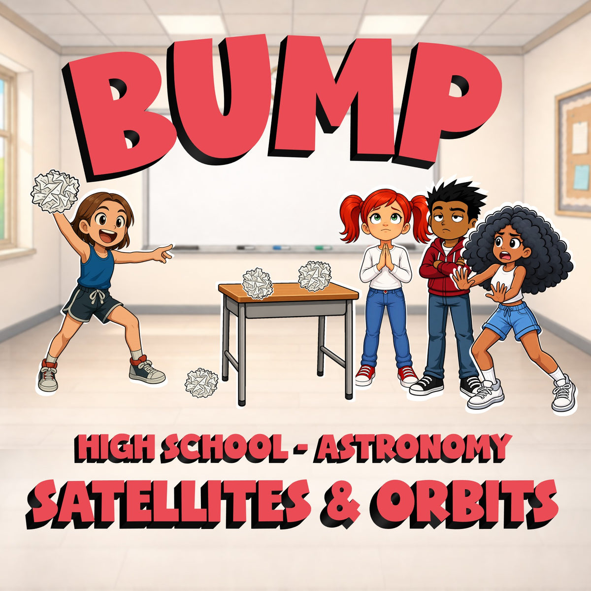 Satellites & Orbits BUMP Science Game - No Prep Astronomy Review Activity