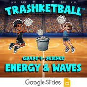 Energy & Waves TRASHKETBALL Science Game - No Prep Grade 4 Review Activity