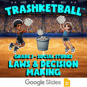 Laws & Decision Making TRASHKETBALL Socials Game - No Prep Grade 3 Review