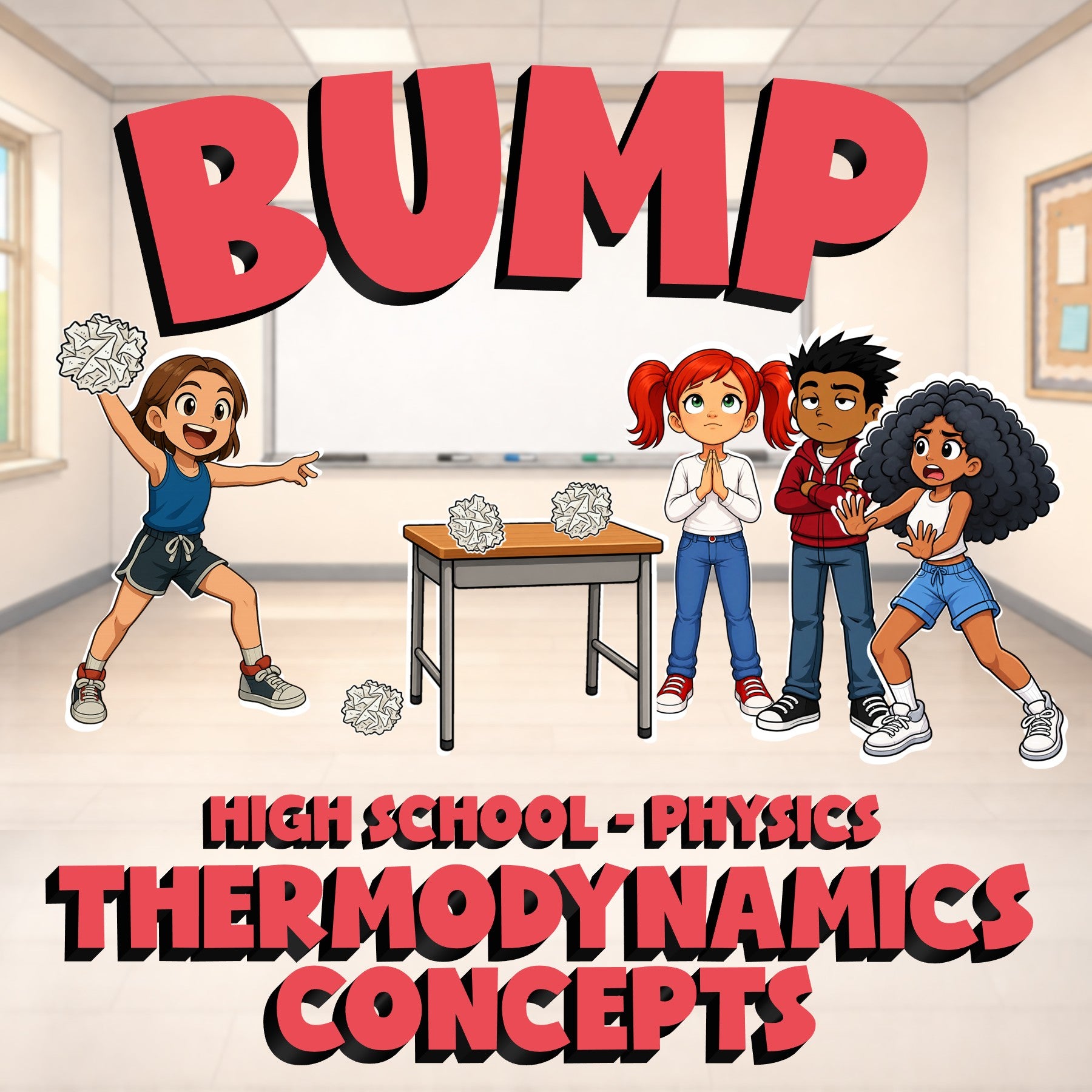 Thermodynamics Concepts BUMP Science Game - No Prep Physics Review Activity