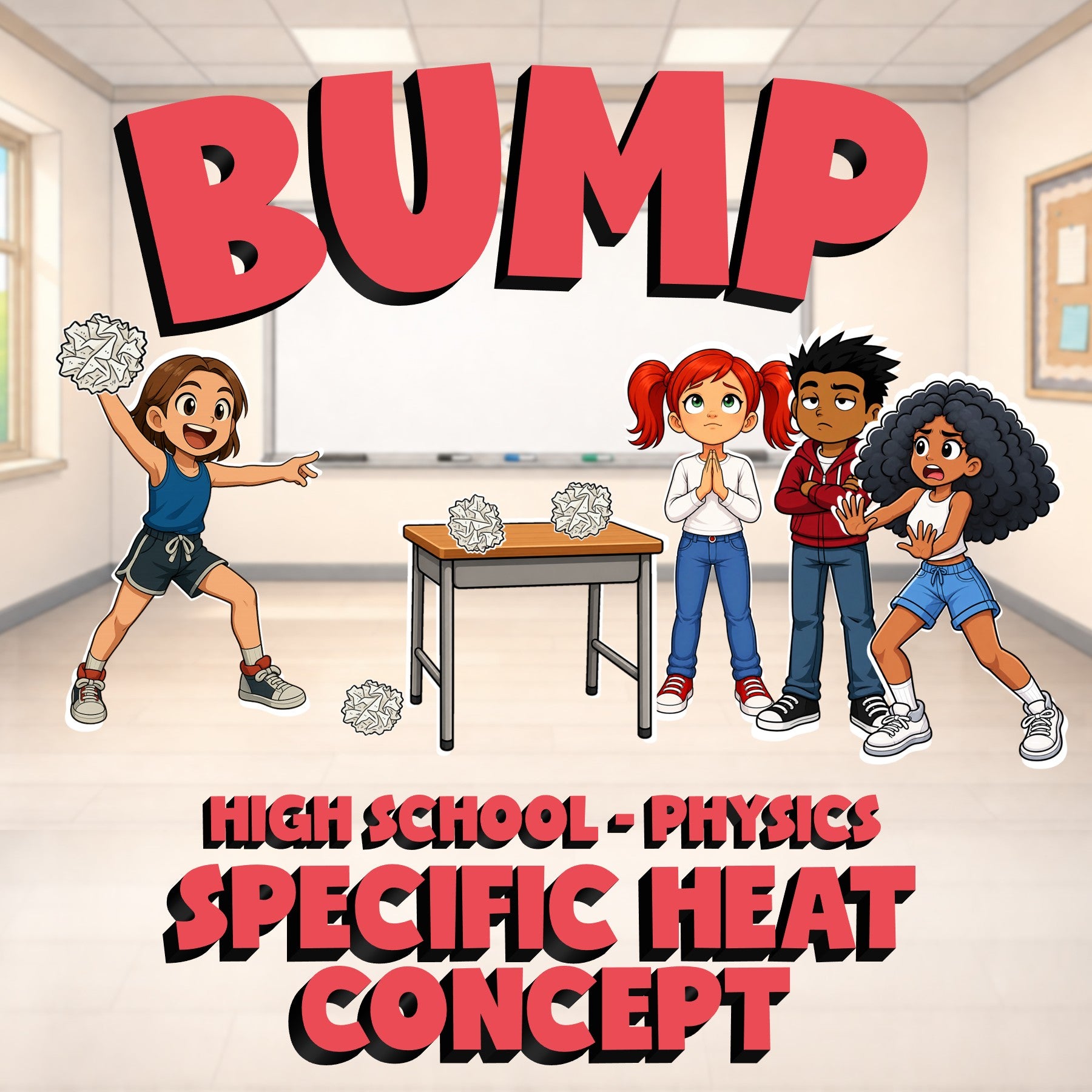 Specific Heat Concept BUMP Science Game - No Prep Physics Review Activity