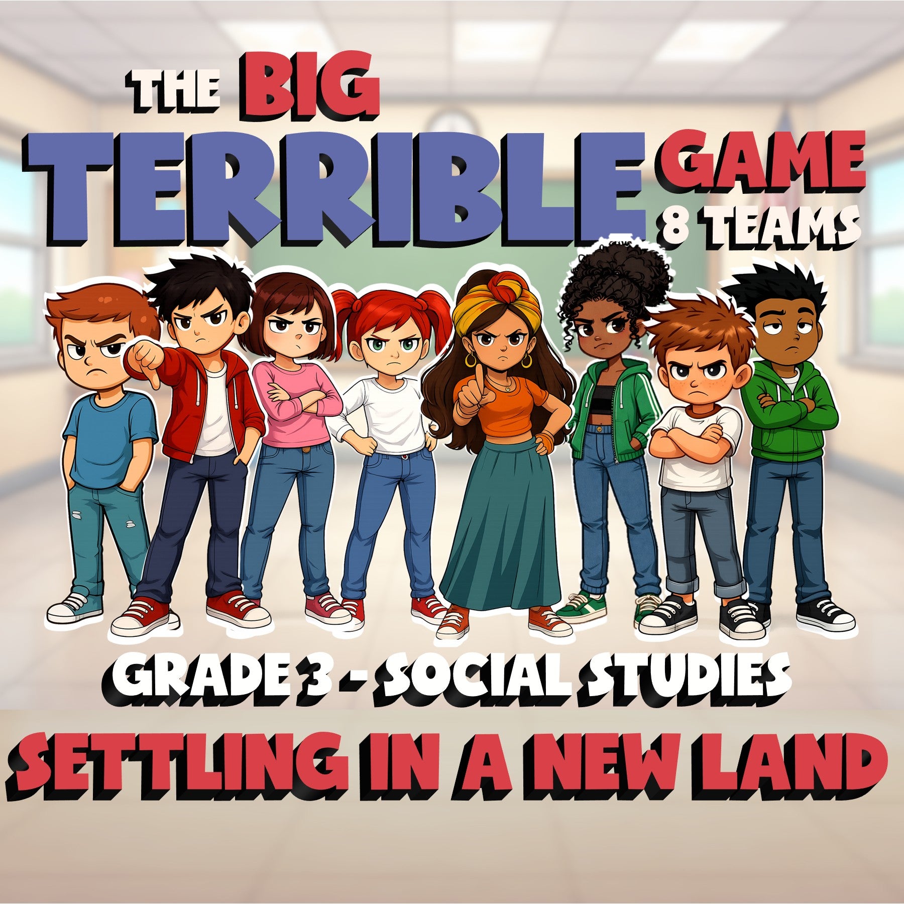 Settling in a New Land BIG TERRIBLE GAME - No Prep Grade 3 Socials Review