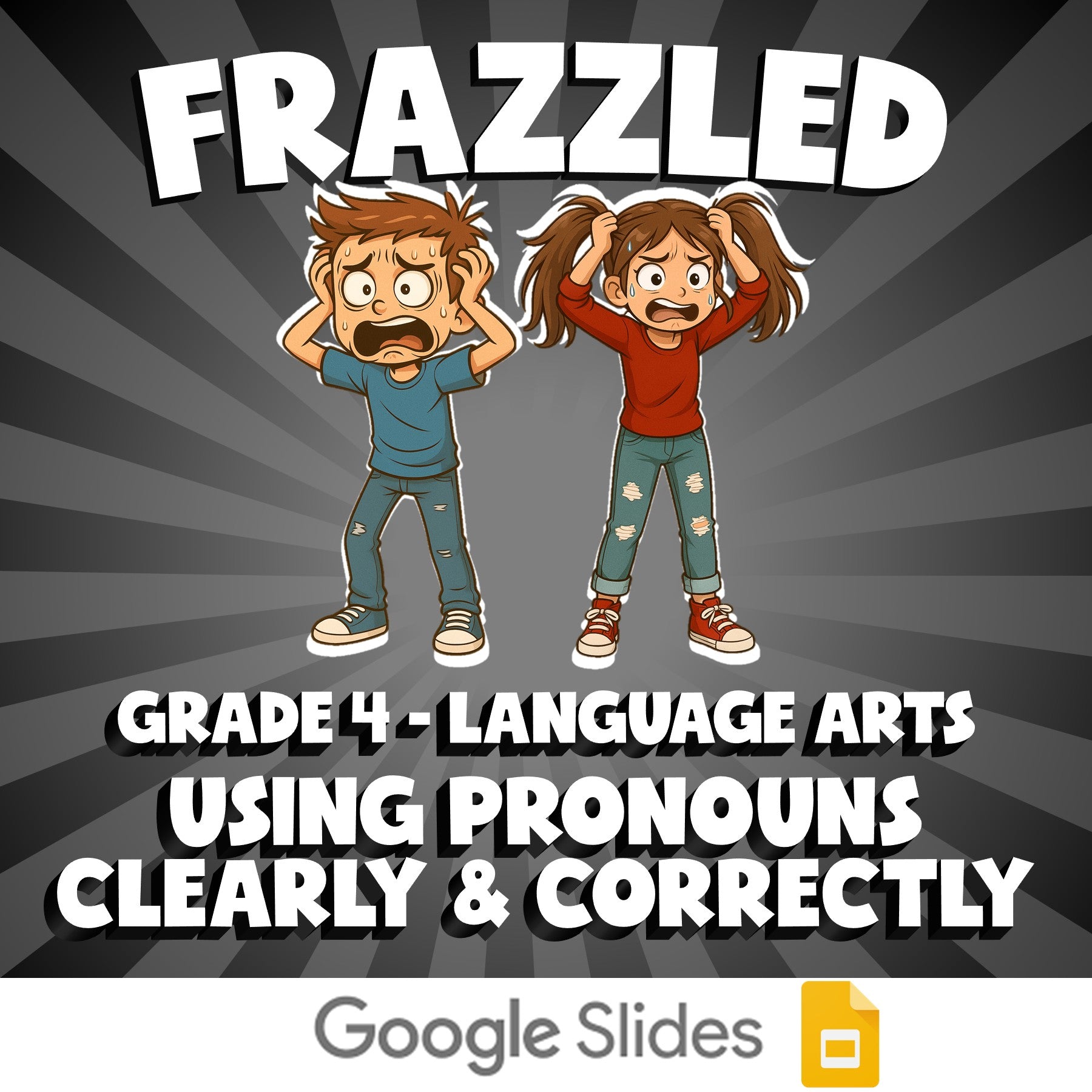 Using Pronouns Clearly & Correctly FRAZZLED ELA Game - No Prep Grade 4 Review