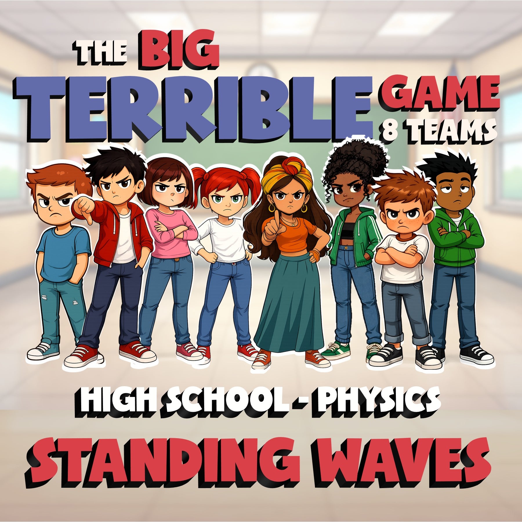 Standing Waves BIG TERRIBLE GAME - No Prep Physics Science Review Activity