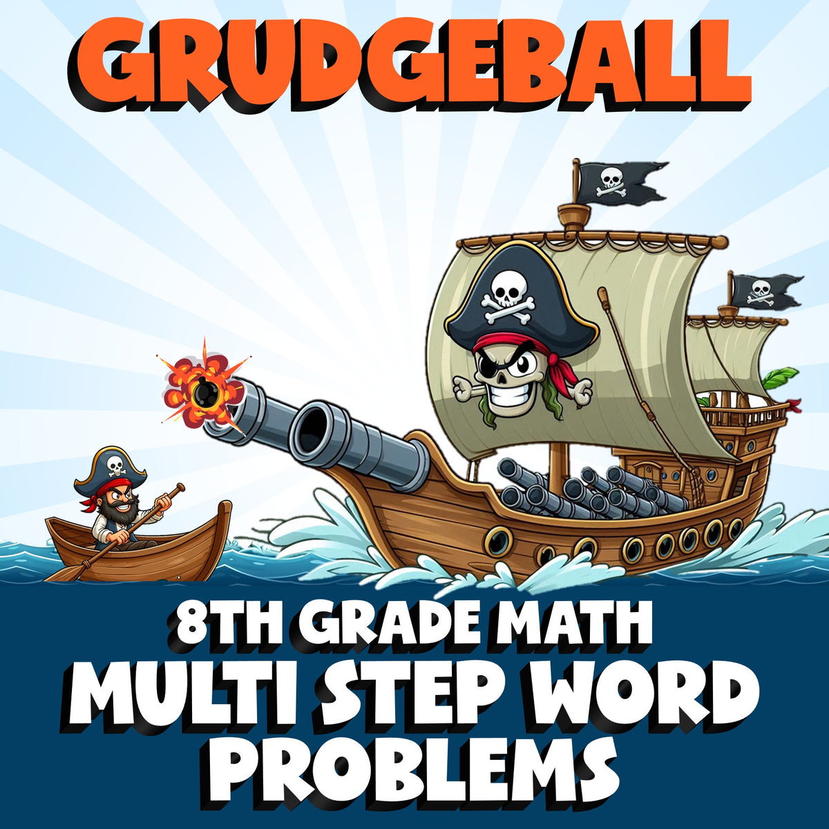 Multi Step Word Problems GRUDGEBALL Math Game - No Prep Grade 8 Review Activity